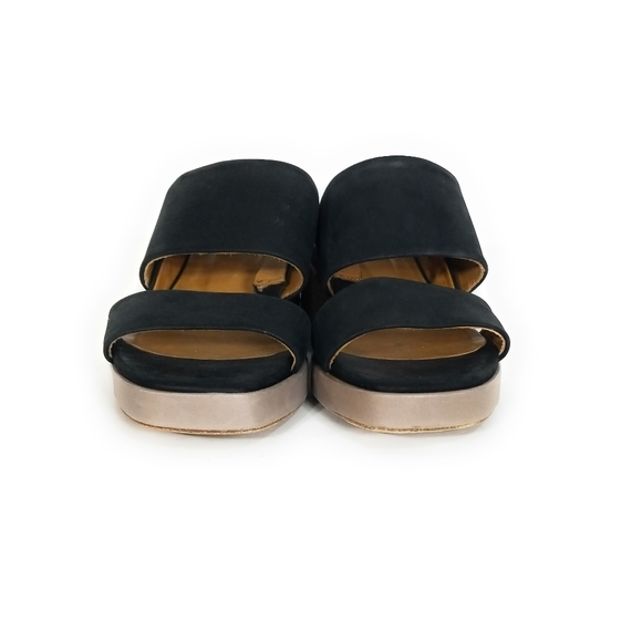 COCLICO Tate Black Leather Strappy Sandals in Smog Rock Block Heels Size 9 - Picture 9 of 11